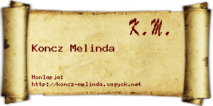 Koncz Melinda névjegykártya